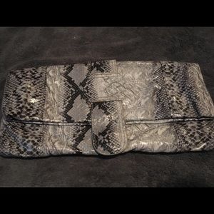 Animal print gray clutch